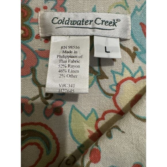 Coldwater Creek Artsy Multicolor Floral Paisley Tapestry Button Up Jacket Size L - Picture 3 of 9